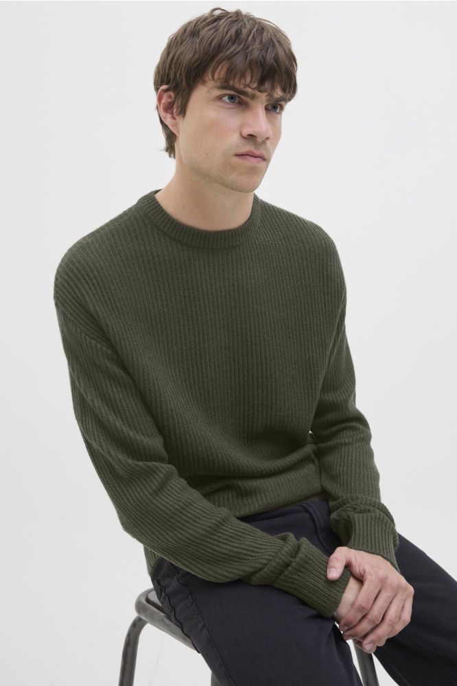 JREBLOGAN KNIT CREW NECK SN 12279452 FOREST NIGHT